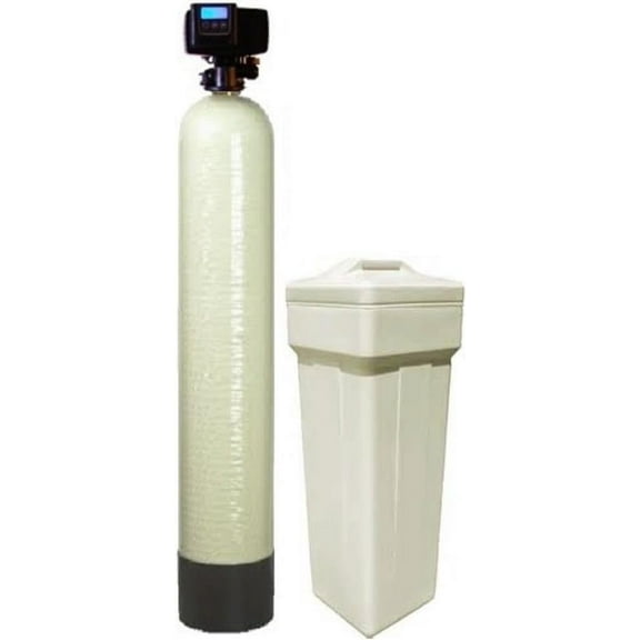 Fleck 5600 SXT Water Softener Ships Loaded With Resin In Tank For Easy Installation 64,000 Grains, Almond