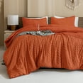 thumbnail image 5 of ANGENIA King Comforter Set Burnt Orange, 3 Pieces Terracotta Fall Bedding Comforters Sets for King Size Bed, Rust Tufted Lightweight Fluffy Boho Bed Set(104"x90" Comforter & 2 Pillowcases), 5 of 7