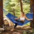 thumbnail image 3 of Portable Outdoor Ice Silk Mesh Hammock 100x51 Inches with Straps and Bag Anti-Flip Camping Swing Red, 3 of 5