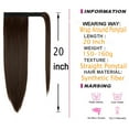 thumbnail image 5 of Drawstring Long Straight Ponytail Extension 28 inch Wrap Around Ponytail Synthetic Hair Extensions Clip in Ponytail Hairpiece for Women, Brown/Black, 160G (11colors), 5 of 8