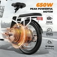 thumbnail image 3 of SANOPY 500W Electric Scooter for Adults, Up to 25Miles Range&20MPH, 48V 7.8Ah Removable Battery, 20" Fat Tire Off-Road E Scooter with Basket&Seat,White, 3 of 10