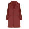 thumbnail image 3 of Elabch Winter Coats for Women Trench Coat for Women Notched Lapel Single Breasted Pea Coat Plus Size Winter Wool Blend Over Coats Long Jacket Red 4XL, 3 of 6