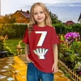 thumbnail image 2 of SGFCWSX Girls Boys Short Sleeve T Shirts, Kids Tees Daily Summer Relaxed Fit Casual Tops Red Size 5-6 Years, 2 of 8