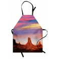 thumbnail image 1 of United States Apron Monument Valley West Mitten and Merrick Butte Sunset Utah Desert, Unisex Kitchen Bib Apron with Adjustable Neck for Cooking Baking Gardening, Dark Orange Pink Blue, by Ambesonne, 1 of 3