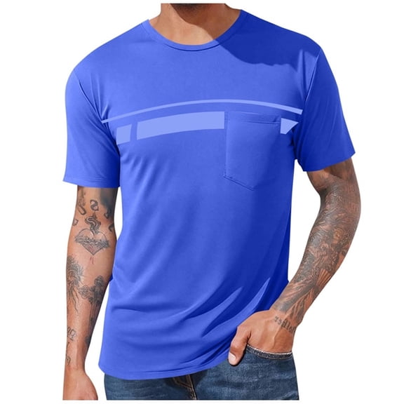 ZUKMRJPC Men's T-Shirt Short Sleeve Casual Crewneck Athletic Basic Tee Regular Fit Summer Vintage Graphic Workout Tops with Pocket M-4XL