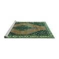 thumbnail image 2 of Ahgly Company Machine Washable Indoor Rectangle Medallion Turquoise Blue Traditional Area Rugs, 5' x 7', 2 of 4