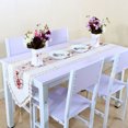 thumbnail image 1 of Vintage Flower Embroidery Tassel Table Runner Mat Cloth Decor White Leaf, 1 of 8
