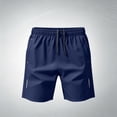 thumbnail image 5 of Mens Quick Dry Athletic Shorts Casual Fashion Solid Color Elastic Waist Shorts with Pockets for Sports, Beach, and Daily Wear Navy M, 5 of 7