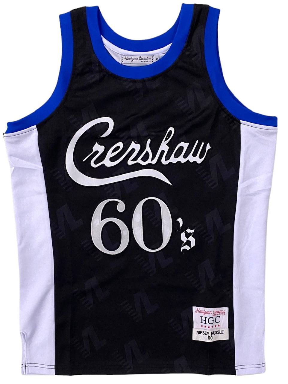 Nipsey Hussle Men's Headgear Classics Crenshaw 60's Neighborhood  Embroidered Basketball Jersey (X-Large, Black)