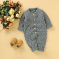thumbnail image 6 of QUYUON Infant Baby Knit Jumpsuits Newborn Toddler Baby Girls Long Sleeve Button Front Rompers Kids Ribbed Knitted One-Piece Bodysuits Outerwear Sweaters Coat Gray 80, 6 of 8