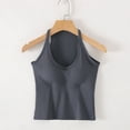 thumbnail image 2 of Racerback Tank Tops for Women Built in Bra Sleeveless Crop Top Deep V Neck Stretchy Slim Fitted Undershirts, 2 of 6