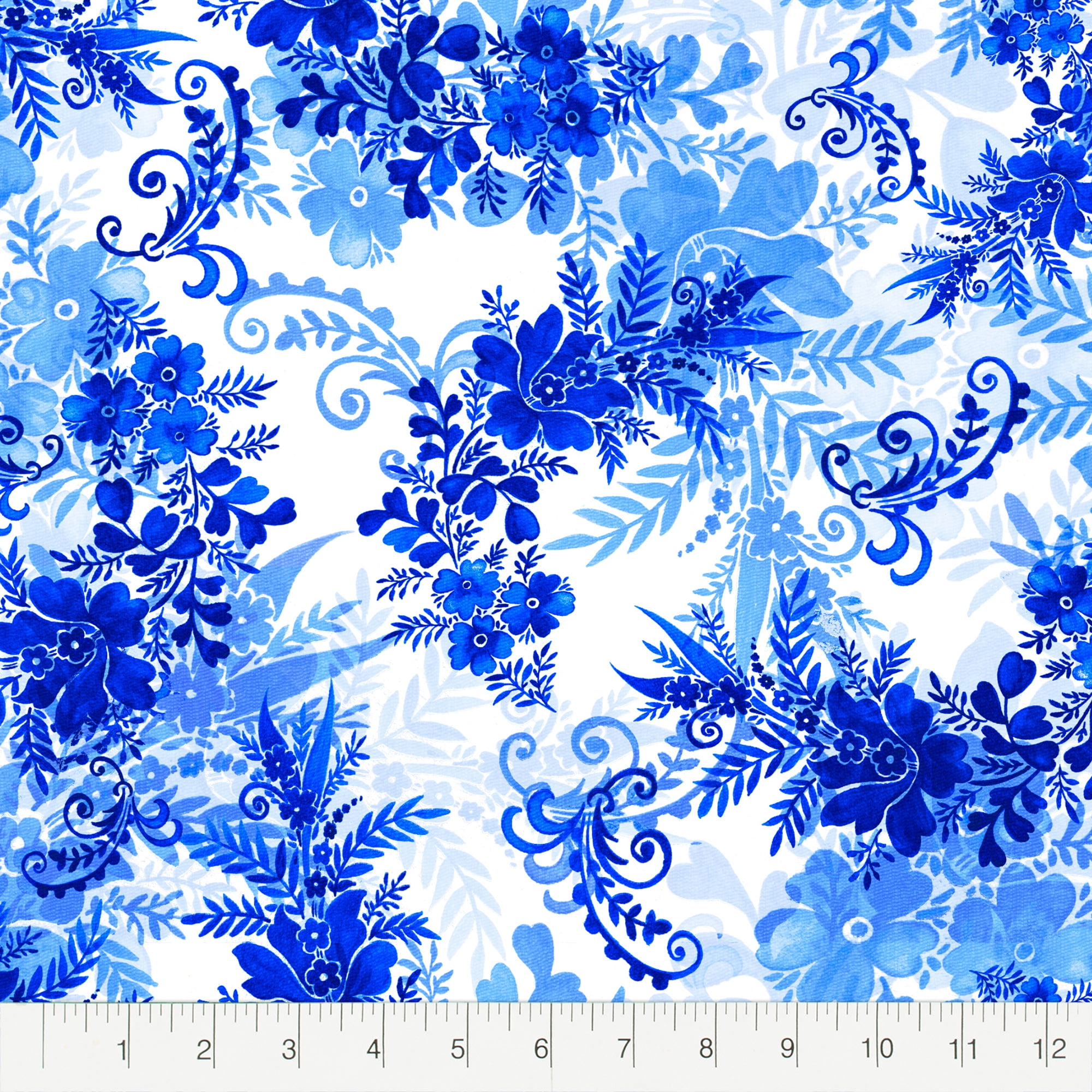 Create It 18"x21" 100% Cotton Floral Precut Sewing & Craft Fabric, Blue 10 Pieces