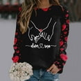 thumbnail image 2 of Valentines Shirt for Women Cute Candy Couple Love Heart Print Crewneck Long Sleeve Sweatshirts Valentine's Day Gifts Loverr Loose Fit Tops Outfit Clothes, 2 of 5