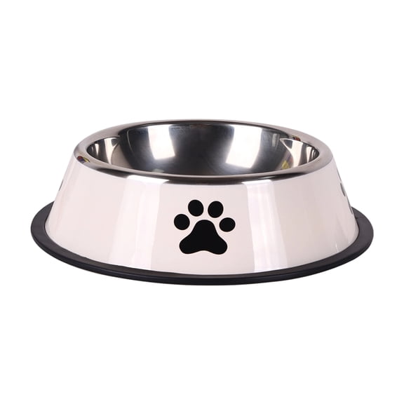 Pet Anti-Tip Stainless Steel Dog Bowl, Non-Slip Spill-Proof Feeding Dish, Dual-Use Metal Container for Cat Small Dog Water Food Indoor Dining