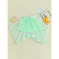 thumbnail image 3 of Bagilaanoe Toddler Baby Girl Tulle Skirt 9M 12M 18M 24M 3T 4T Kids Elastic Waist Irregular Hem Solid Color Flowy Mesh Skirt Party Skirt, 3 of 6