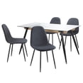 thumbnail image 1 of Juego De Comedor Mesa Vidrio Con 4 Sillas Eames Tapizadas Minimalista KingsHouse gris oscuro 5, 1 of 8