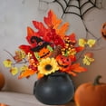 thumbnail image 4 of Halloween Desktop Ornaments Pumpkin Vase Table Centerpiece With And Berries For Home Living Room, 4 of 9