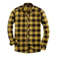 thumbnail image 2 of ZCFZJW Mens Flanned Buffalo Plaid Button Down Shirts Regular Fit 4-Way Stretch Wrinkle Free Long Sleeve Business Dress Shirt Casual Shacket Jacket Tops with Pockets Gold XXXL, 2 of 4