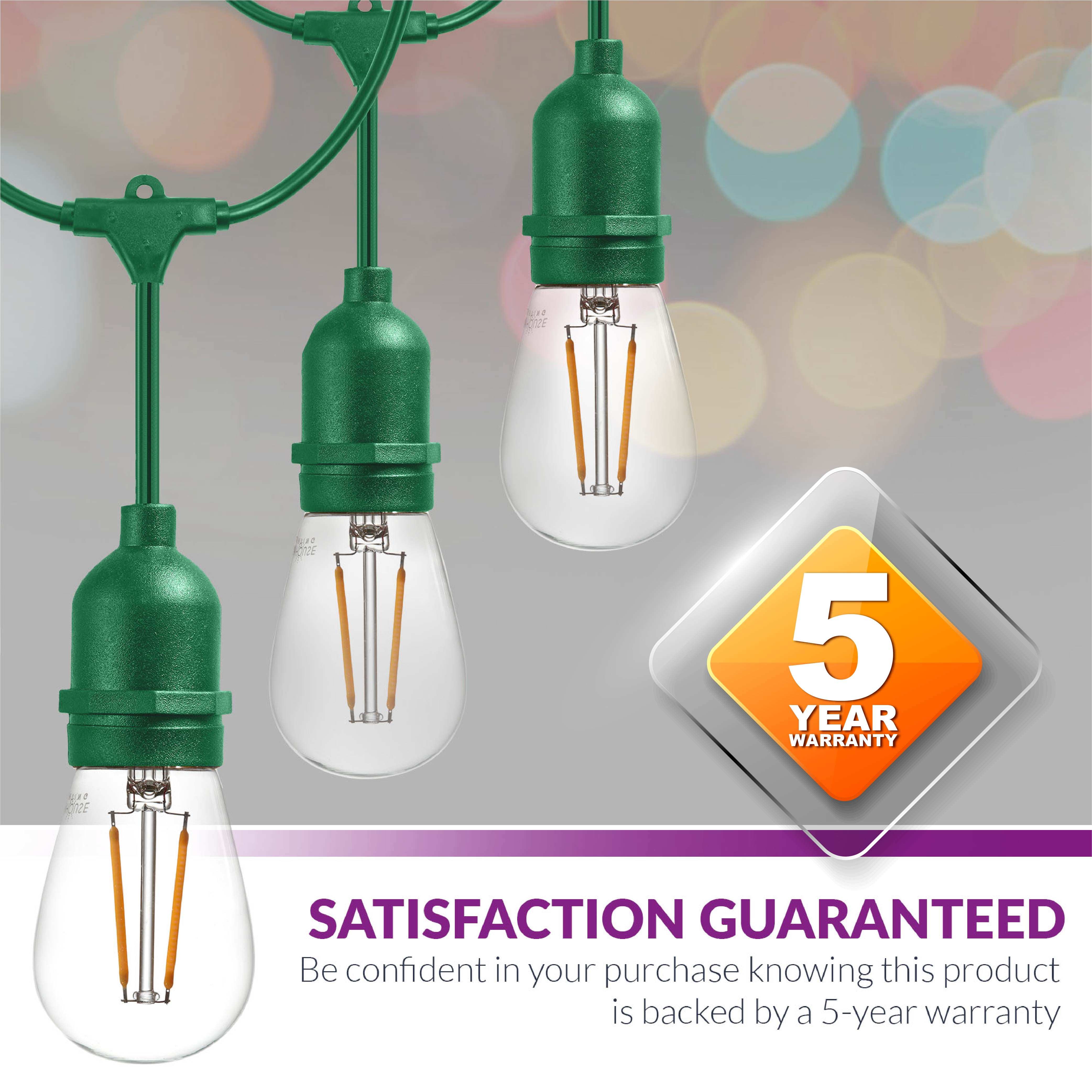 Newhouse lighting outdoor string lights with hanging sockets deals