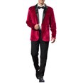 thumbnail image 2 of Lars Amadeus Men's Velvet Blazer One Button Party Prom Tuxedo Dinner Suit Jacket, 2 of 6