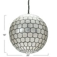 thumbnail image 2 of Creative Co-Op Capiz Honeycomb Ceiling Light, 2 of 7