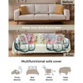 thumbnail image 3 of Floral Yellow Sofa Covers for 3 Cushion,Washable Couch Cover for Sectional Sofa Slipcoverwith Tassel,Rose Flower Eucalyptus Leaf Botanical Herbs Loveseat Covers Futon Cover Throw Blanket 71x118, 3 of 8