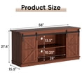 thumbnail image 4 of Vineego Rustic Modern TV Stand for 65-Inch TVs - Entertainment Center with Storage Cabinet & Sliding Barn Door Design,Brown, 4 of 7