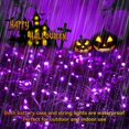 thumbnail image 2 of Battery Operated Purple Halloween Lights,16ft 50 LED Black Wire String Lights with Remote & Timer, 8 Modes Twinkle Christmas Tree Lights Waterproof Indoor Outdoor Decoration, 2 of 7