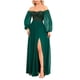 thumbnail image 2 of Puntoco Vestidos Mujer Verano Vestido De Noche Brillante De Manga Larga con Cuello En U Sexy con Costuras De Gasa Y Falda Larga Plisada con Abertura Alta, 2 of 9