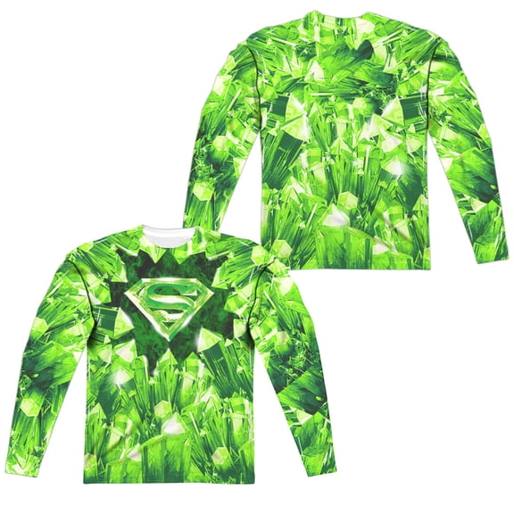 Superman - Kryptonite Shield (Front/Back Print) - Regular Fit Long Sleeve Shirt - XX-Large