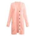 thumbnail image 7 of "Trendy 2022!" Olyvenn Long Sleeve Cardigan Autumn Coat Blouse Womens Tops Plus Size Loose Casual Fashion Women Solid Pink M, 7 of 7