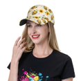 thumbnail image 2 of Baseball Cap, cute cartoon bees sunflower daisy Trucker Hats Women Dad Hat for Workouts - Baseball hat Adjustable Size, 2 of 7