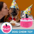 thumbnail image 3 of Juguete de pastel de cumpleaños para perro, juguete de perro chirriante con forma de pastel de feliz cumpleaños, juguete de pastel de perro de peluche, 3 of 7