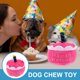 thumbnail image 4 of KAKOWELY Juguete de pastel de cumpleaños para perro, juguete de perro chirriante con forma de pastel de feliz cumpleaños, juguete de pastel de perro de peluche, 4 of 5