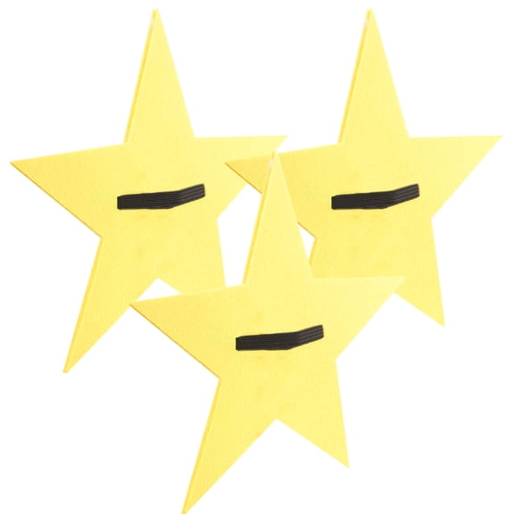 UPOUART Felt Star Photo Props 3pcs Yellow Handheld Stage Decoration for Party Performance