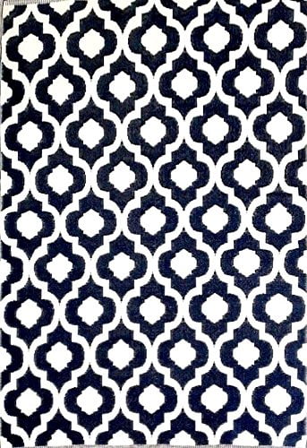 Photo 1 of 6'x9' Indoor Outdoor Plastic Straw Patio Rug RV Mat Camping Reversible Beach Mat Dark Nv Blue 20317