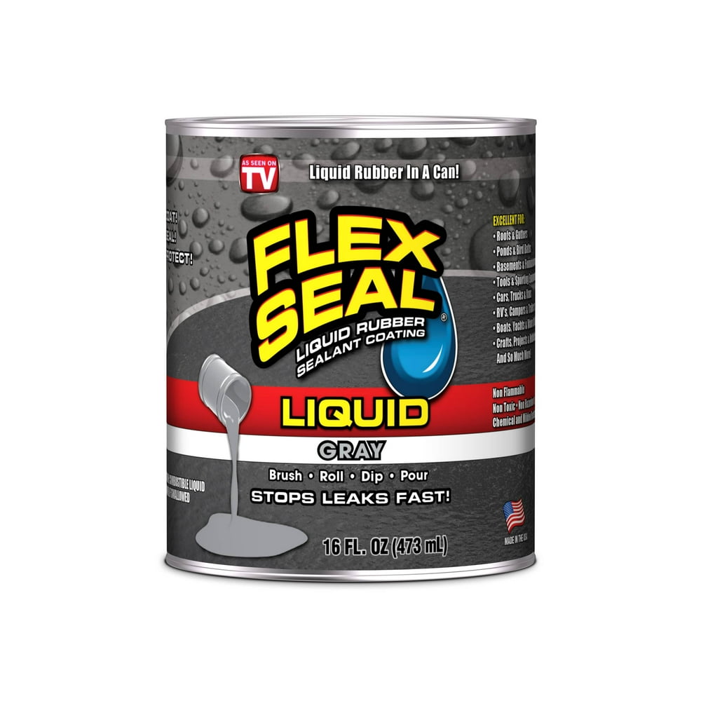Flex Seal Liquid Rubber Sealant Coating, 16 oz, Gray