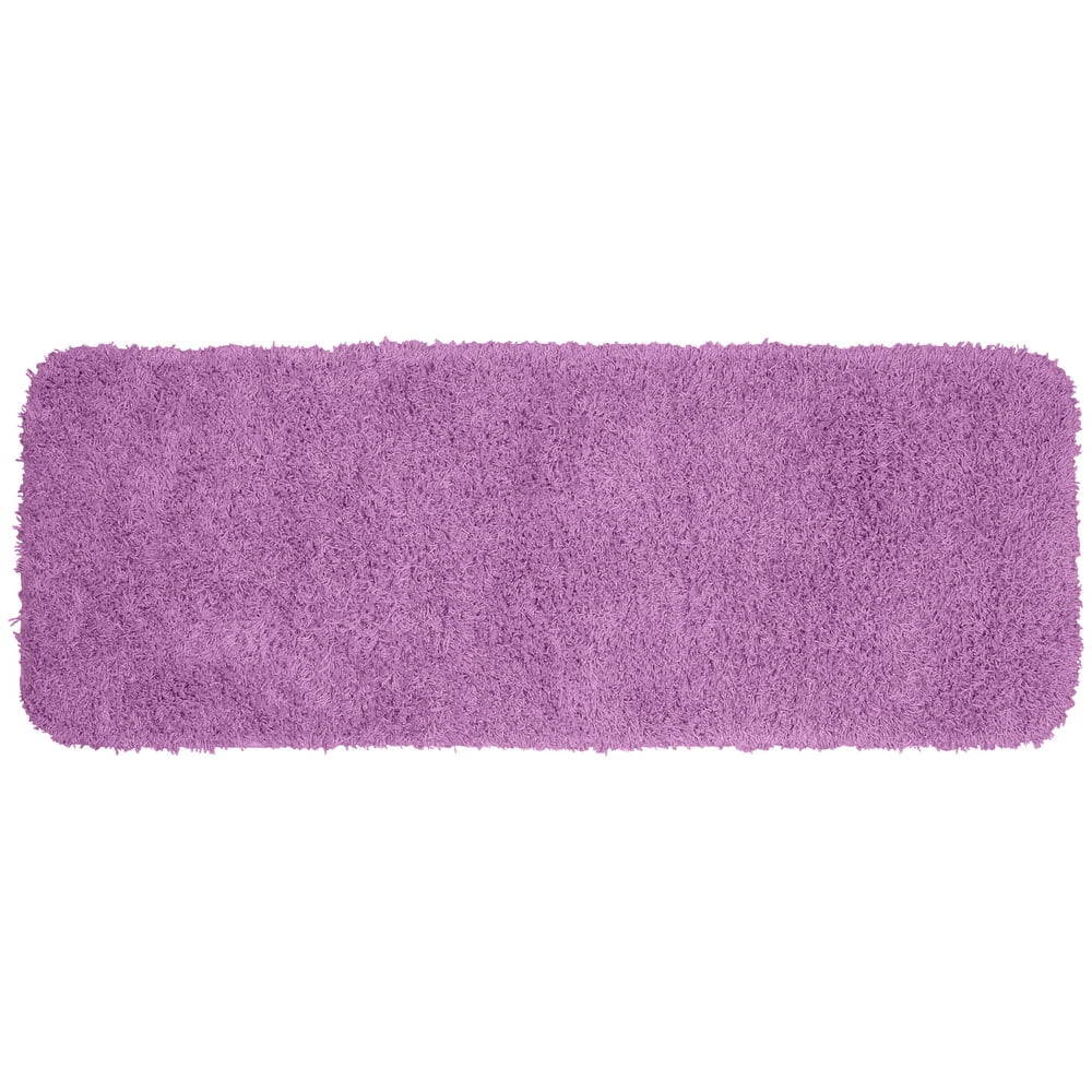 Garland Rug Jazz Shaggy Nylon Washable Bath Rug Runner Purple, 22"x60