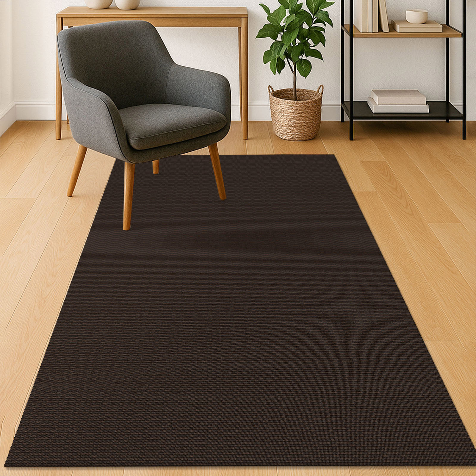 iOhouze Washable Rugs 3x5 ft Area Rug Cotton Entryway Rugs Rubber Backed Throw Rugs Indoor Door Mat Kitchen Rugs Braided Floor Carpet for Entrance Bathroom Kitchen Dark Coffee/Brown