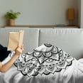 thumbnail image 3 of Black and White Soft Flannel Fleece Blanket, Mandala Flower Petals Composition with Harmonious Nature Themed Motif, Cozy Plush for Indoor and Outdoor Use, 60" x 80", Black and White, by Ambesonne, 3 of 5
