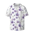 thumbnail image 6 of Kdxio Men's Hawaiian Shirt for Men Short Sleeve Shirt Orchids Flowers Summer Casual Holiday Beach Button Down T-Shirts, 6 of 7