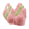 thumbnail image 1 of Lenpel Front Closure Bras for Women 3 Pc Comfort No Underwire Lace Full Coverage Push up Bras Supportive Everyday Bralettes, 1 of 2