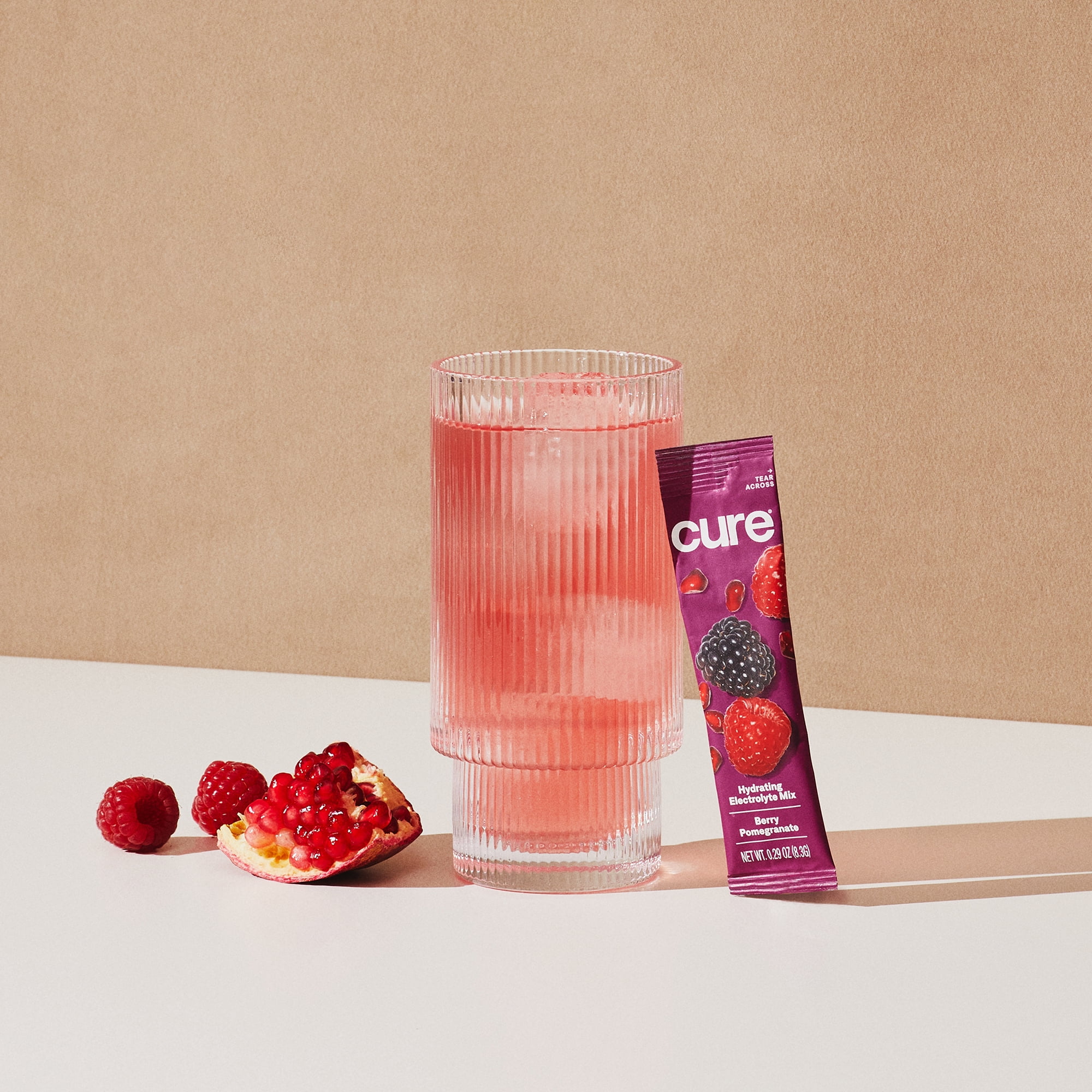 Cure Hydration Electrolyte Powder Drink Mix, Berry Pomegranate, 6 Packets