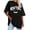 Black, variant on Trendfront Womens Graphic T Shirt Crewneck Short Sleeve New York Oversized Retro State Letter Print Summer Fashion Casual Slouchy Tops