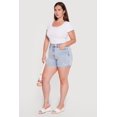 thumbnail image 2 of Women's Plus Size WAX Acid Wash Distressed Rolled Cuffed Shorts, 2 of 4