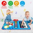 thumbnail image 3 of 2 in 1 Musical Mat Toys Piano Keyboard & Drum Set with 2 Drum Sticks Baby Music Toy 12-18 Months Christmas Birthday Gifts, 3 of 7