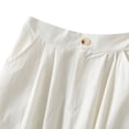 thumbnail image 2 of Jdlsppl Women's Pleated Skirt Flowy Mid-Length High Waist Elegant Casual Summer Fitted Pockets Fashion White X-Small-Large, 2 of 4