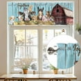 thumbnail image 7 of Farm Barn Valances for Windows, 42 x 12in, Cow Pig Horse Sheep Farmhouse Animal Wood Board Rod Pocket Kitchen Valance Curtain Light Filtering Window Treatments for Living Room Bedroom, 1 Panel, 7 of 7