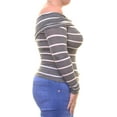 thumbnail image 2 of Chelsea Sky Blouse à Rayures pour Femmes, Gris, Petit, 2 of 3