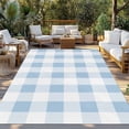 thumbnail image 3 of Fsddascl Blue Checkered Outdoor Rug for Patio/Deck/Porch, Non-Slip Large Area Rug 4 x 6 Ft, Blue White Buffalo Plaid Indoor Outdoor Rugs Washable Area Rugs, Reversible Camping Rug Carpet Runner, 3 of 5
